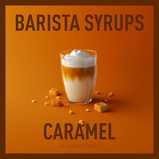 A cup of frothy caramel latte in a glass cup