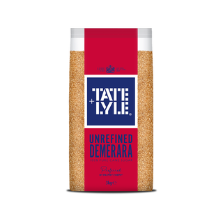 Bag of Tate & Lyle Demerara Sugar on a white background