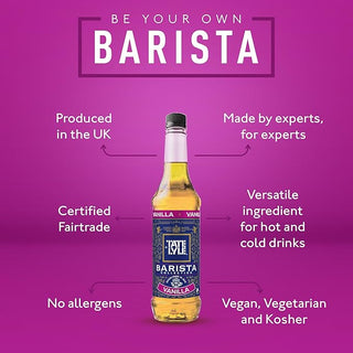 Graphics displaying key benefits of Tate & Lyle Vanilla Syrup